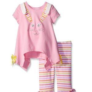 Bonnie Jean Easter Bunny Spring Holiday Capris Set